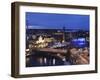 River Tammerkoski Runs Through City Centre, Past Finlayson Complex, Night Time in Tampere, Finland-Stuart Forster-Framed Photographic Print