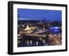 River Tammerkoski Runs Through City Centre, Past Finlayson Complex, Night Time in Tampere, Finland-Stuart Forster-Framed Photographic Print