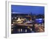 River Tammerkoski Runs Through City Centre, Past Finlayson Complex, Night Time in Tampere, Finland-Stuart Forster-Framed Photographic Print