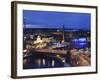 River Tammerkoski Runs Through City Centre, Past Finlayson Complex, Night Time in Tampere, Finland-Stuart Forster-Framed Photographic Print