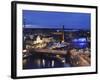 River Tammerkoski Runs Through City Centre, Past Finlayson Complex, Night Time in Tampere, Finland-Stuart Forster-Framed Photographic Print