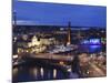 River Tammerkoski Runs Through City Centre, Past Finlayson Complex, Night Time in Tampere, Finland-Stuart Forster-Mounted Photographic Print