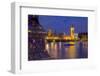 River Thames and Houses of Parliament at Dusk, London, England, United Kingdom, Europe-Frank Fell-Framed Photographic Print