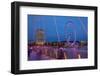 River Thames and London Eye from the Golden Jubilee Bridge at Dusk-Frank Fell-Framed Photographic Print