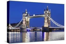 River Thames and Tower Bridge at Night, London, England, United Kingdom, Europe-Markus Lange-Stretched Canvas