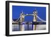 River Thames and Tower Bridge at Night, London, England, United Kingdom, Europe-Markus Lange-Framed Photographic Print