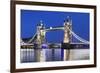 River Thames and Tower Bridge at Night, London, England, United Kingdom, Europe-Markus Lange-Framed Photographic Print