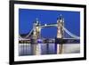 River Thames and Tower Bridge at Night, London, England, United Kingdom, Europe-Markus Lange-Framed Photographic Print