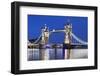 River Thames and Tower Bridge at Night, London, England, United Kingdom, Europe-Markus Lange-Framed Photographic Print