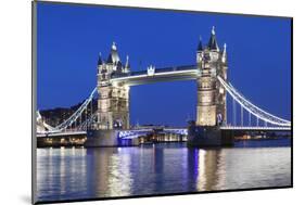 River Thames and Tower Bridge at Night, London, England, United Kingdom, Europe-Markus Lange-Mounted Photographic Print