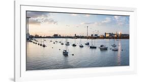 River Thames at Sunset and the Emirates Air Line Cable Car, East London, England-Matthew Williams-Ellis-Framed Photographic Print