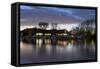 River Thames Dusk-Charles Bowman-Framed Stretched Canvas