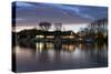 River Thames Dusk-Charles Bowman-Stretched Canvas