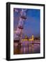 River Thames, Houses of Parliament and London Eye at Dusk, London, England, United Kingdom, Europe-Frank Fell-Framed Photographic Print