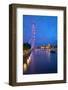 River Thames, Houses of Parliament and London Eye at Dusk, London, England, United Kingdom, Europe-Frank Fell-Framed Photographic Print