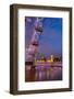 River Thames, Houses of Parliament and London Eye at Dusk, London, England, United Kingdom, Europe-Frank Fell-Framed Photographic Print