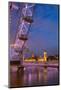 River Thames, Houses of Parliament and London Eye at Dusk, London, England, United Kingdom, Europe-Frank Fell-Mounted Photographic Print