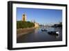 River Thames, Houses of Parliament and the London Eye, London-Peter Thompson-Framed Photographic Print