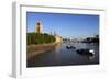 River Thames, Houses of Parliament and the London Eye, London-Peter Thompson-Framed Photographic Print