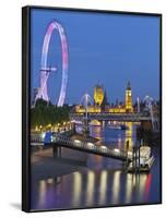 River Thames, Hungerford Bridge, Westminster Palace, London Eye, Big Ben-Rainer Mirau-Framed Photographic Print