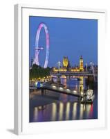 River Thames, Hungerford Bridge, Westminster Palace, London Eye, Big Ben-Rainer Mirau-Framed Photographic Print