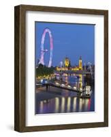 River Thames, Hungerford Bridge, Westminster Palace, London Eye, Big Ben-Rainer Mirau-Framed Photographic Print