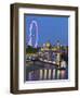 River Thames, Hungerford Bridge, Westminster Palace, London Eye, Big Ben-Rainer Mirau-Framed Photographic Print