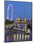 River Thames, Hungerford Bridge, Westminster Palace, London Eye, Big Ben-Rainer Mirau-Mounted Photographic Print