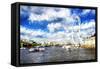 River Thames - In the Style of Oil Painting-Philippe Hugonnard-Framed Stretched Canvas