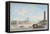 River Thames Looking Towards Blackfriars Bridge, London, 1818-null-Framed Stretched Canvas