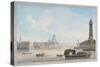 River Thames Looking Towards Blackfriars Bridge, London, 1818-null-Stretched Canvas