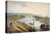 River Thames Near Chertsey, Surrey, C1820-George Shepheard-Stretched Canvas