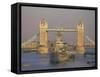 River Thames, Tower Bridge and Hms Belfast, London-Charles Bowman-Framed Stretched Canvas