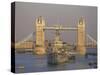 River Thames, Tower Bridge and Hms Belfast, London-Charles Bowman-Stretched Canvas