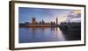 River Thames, Westminster Bridge, Westminster Palace, Big Ben, in the Evening-Rainer Mirau-Framed Photographic Print