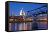 River Thames-Frank Fell-Framed Stretched Canvas