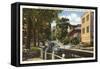 River through San Antonio, Texas-null-Framed Stretched Canvas