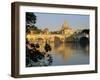 River Tiber and Ponte Sant'Angelo, St. Peter's Basilica and the Vatican Beyond, Rome, Lazio, Italy-Tomlinson Ruth-Framed Photographic Print