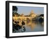 River Tiber and Ponte Sant'Angelo, St. Peter's Basilica and the Vatican Beyond, Rome, Lazio, Italy-Tomlinson Ruth-Framed Photographic Print