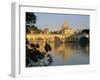 River Tiber and Ponte Sant'Angelo, St. Peter's Basilica and the Vatican Beyond, Rome, Lazio, Italy-Tomlinson Ruth-Framed Photographic Print