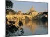 River Tiber and Ponte Sant'Angelo, St. Peter's Basilica and the Vatican Beyond, Rome, Lazio, Italy-Tomlinson Ruth-Mounted Photographic Print