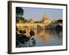 River Tiber and Ponte Sant'Angelo, St. Peter's Basilica and the Vatican Beyond, Rome, Lazio, Italy-Tomlinson Ruth-Framed Photographic Print