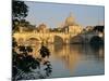 River Tiber and Ponte Sant'Angelo, St. Peter's Basilica and the Vatican Beyond, Rome, Lazio, Italy-Tomlinson Ruth-Mounted Photographic Print