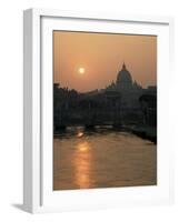 River Tiber and the Vatican, Rome, Lazio, Italy-Roy Rainford-Framed Photographic Print