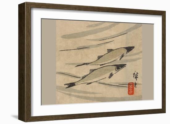 River Trout (Ayu Zu)-Ando Hiroshige-Framed Art Print