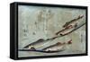 River Trout, Japanese Wood-Cut Print-Lantern Press-Framed Stretched Canvas