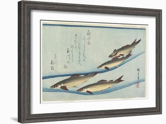 River Trouts in Stream, Early 19th Century-Utagawa Hiroshige-Framed Giclee Print