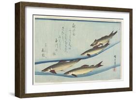 River Trouts in Stream, Early 19th Century-Utagawa Hiroshige-Framed Giclee Print