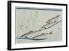 River Trouts in Stream-Utagawa Hiroshige-Framed Giclee Print