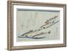 River Trouts in Stream-Utagawa Hiroshige-Framed Giclee Print